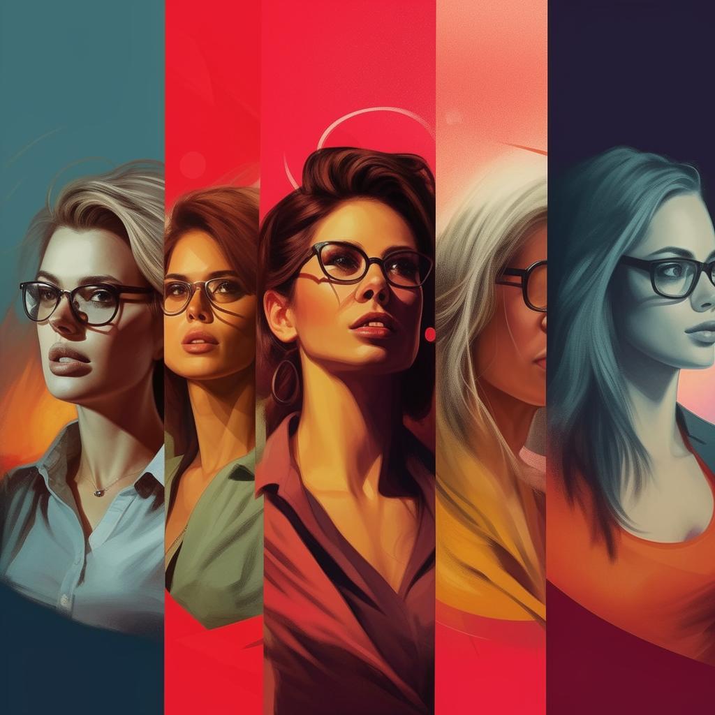 A dynamic image presenting independent women in various forms - pursuing careers, practicing hobbies, or making decisions confidently. The women each exude strength, confidence, and contentment.