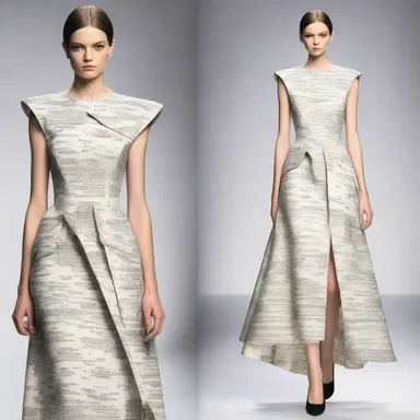 The fashion designer drew inspiration from the flaperons of vintage aircraft to create a unique dress design.
