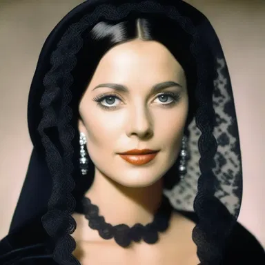 The actress wore an elegant black mantilla in the film, adding a touch of sophistication to her character.