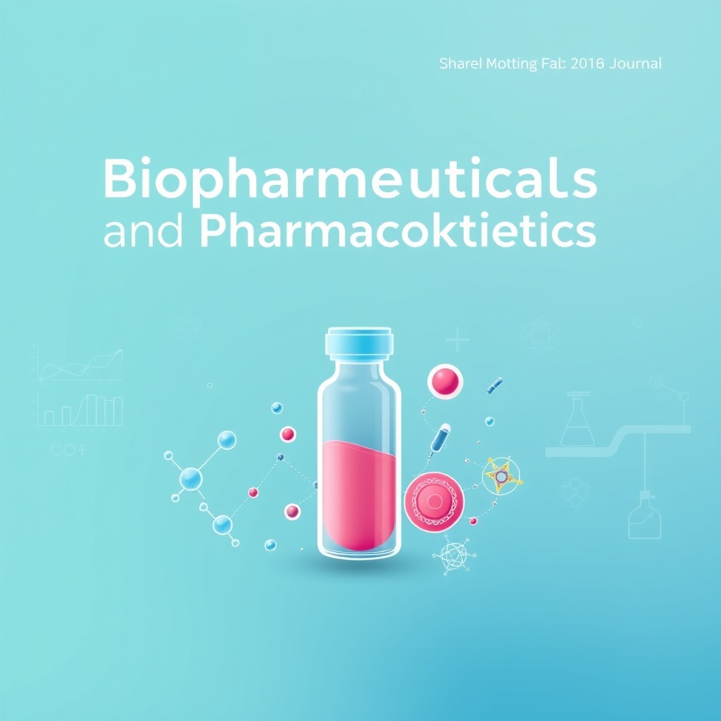 A professional and engaging cover page for a scientific journal on biopharmaceuticals and pharmacokinetics