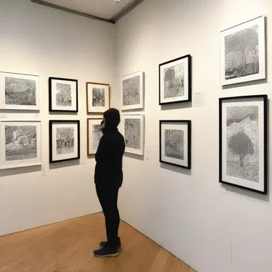 The art gallery featured an exhibition of stunning illustrations by local artists.