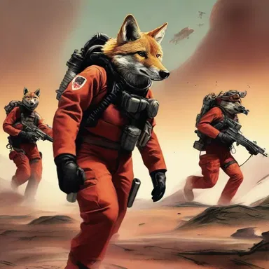 In the science fiction novel, the protagonist encounters a group of advanced coyote firefighters from another planet.