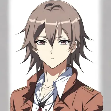 The anime character had brownish-grey hair, giving them a unique and mysterious look.
