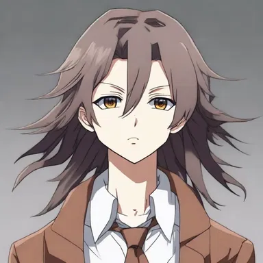 The anime character had brownish-grey hair, giving them a unique and mysterious look.