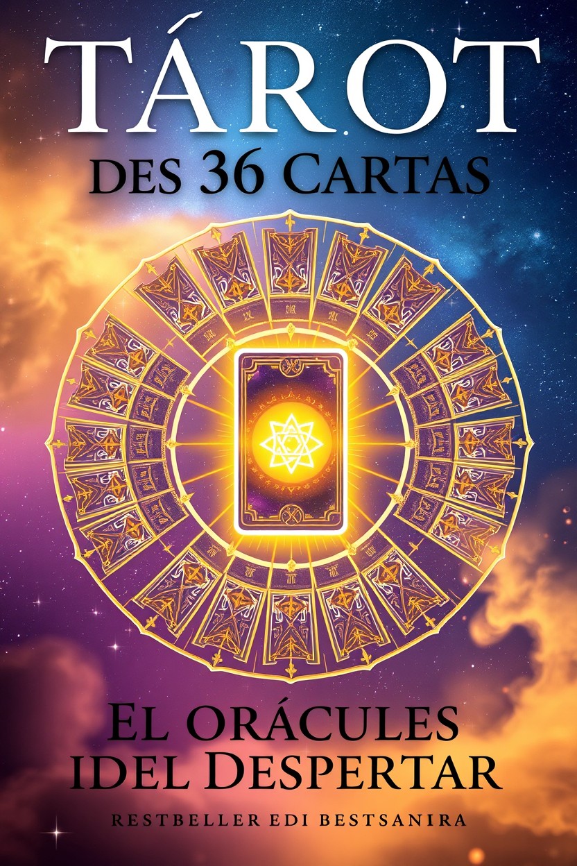 Spiritual book cover titled 'Tarot de las 36 Cartas – El Oráculo del Despertar'