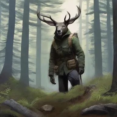 Lost in the dense forest, the mounter felt the presence of unseen eyes and heard eerie whispers surrounding them, fueling their fear as they hurriedly climbed the steep slope in search of safety.