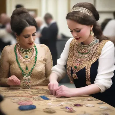 The talented mounter skillfully framed the precious jewels, enhancing their beauty and making them perfect for the fashion show.