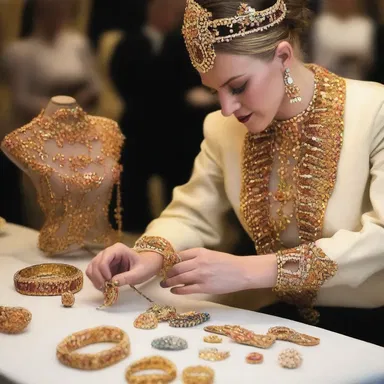 The talented mounter skillfully framed the precious jewels, enhancing their beauty and making them perfect for the fashion show.