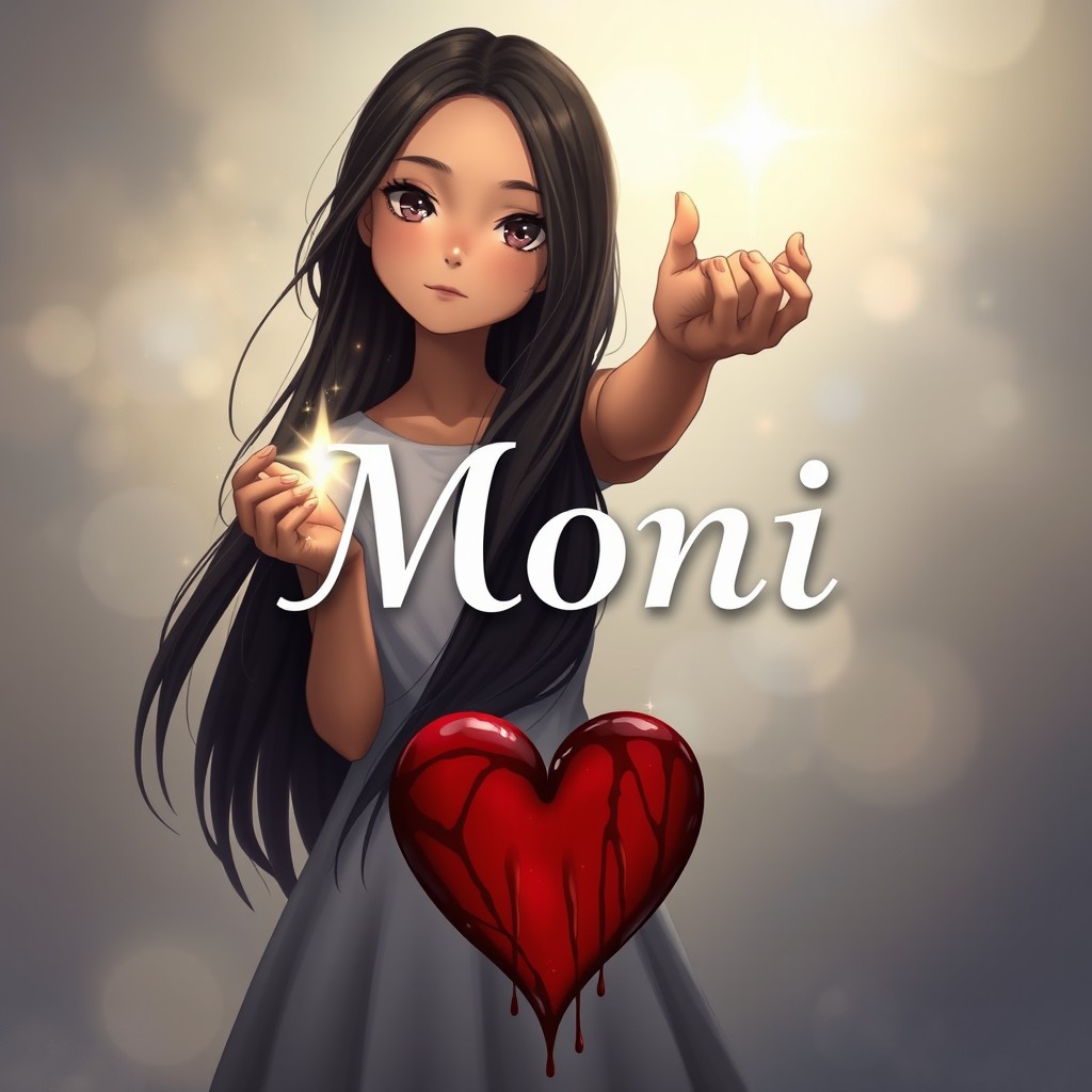 A light brown-skinned girl with long black hair, standing confidently while holding a shimmering star in her hand