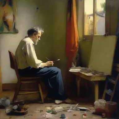 The painter, unable to sleep, would often lie awake in his studio, contemplating his next masterpiece.