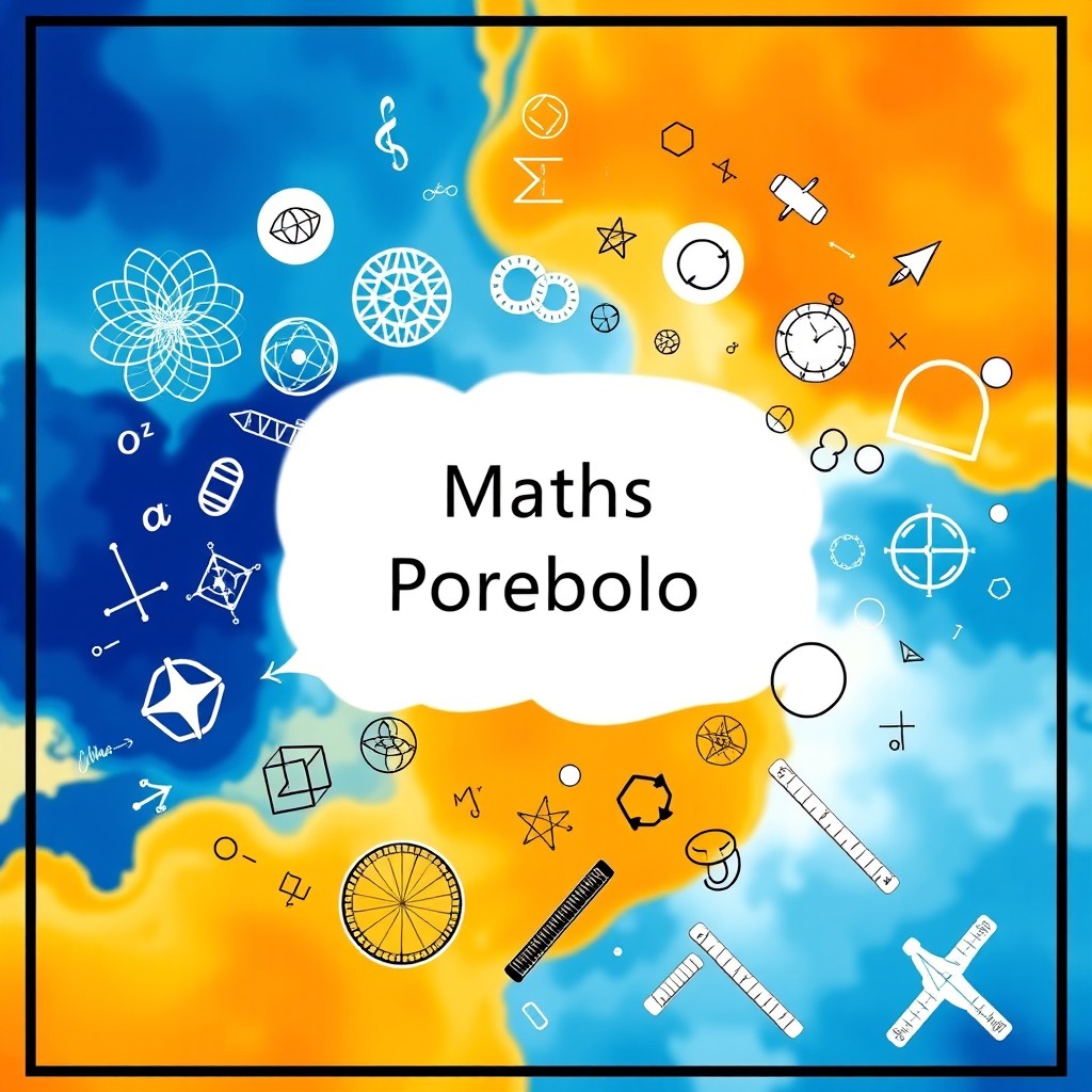 A vibrant and imaginative cover design for a maths portfolio