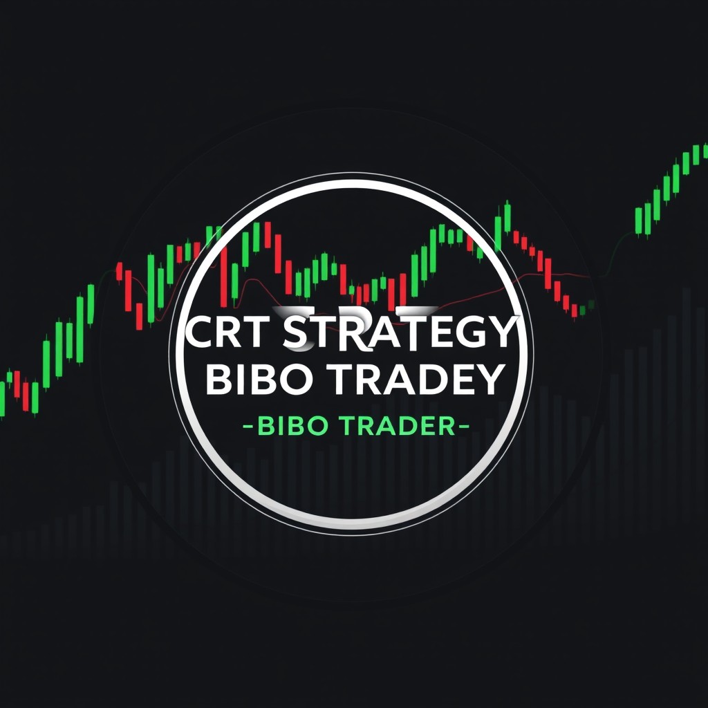 A sleek and professional round logo design featuring the text 'CRT STRATEGY 'BIBO TRADER' and the slogan 'Trading for Success' centered in the middle in bold, modern typography