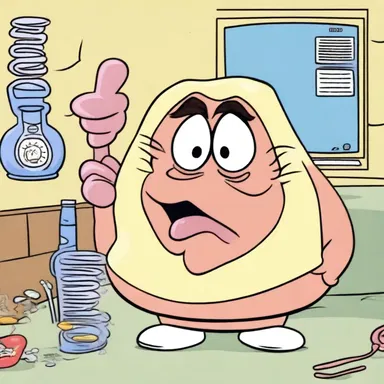 In the cartoon series 'The Ren & Stimpy Show', the character Ren often comically experiences kidney-related issues that lead to funny situations.