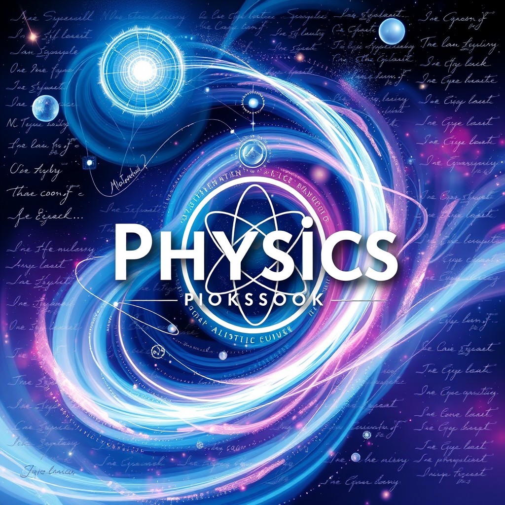 A stunning, visually engaging book cover for a physics textbook