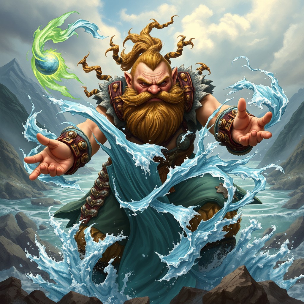 A formidable dwarf kineticist with the unique ability to manipulate earth, water, and air simultaneously