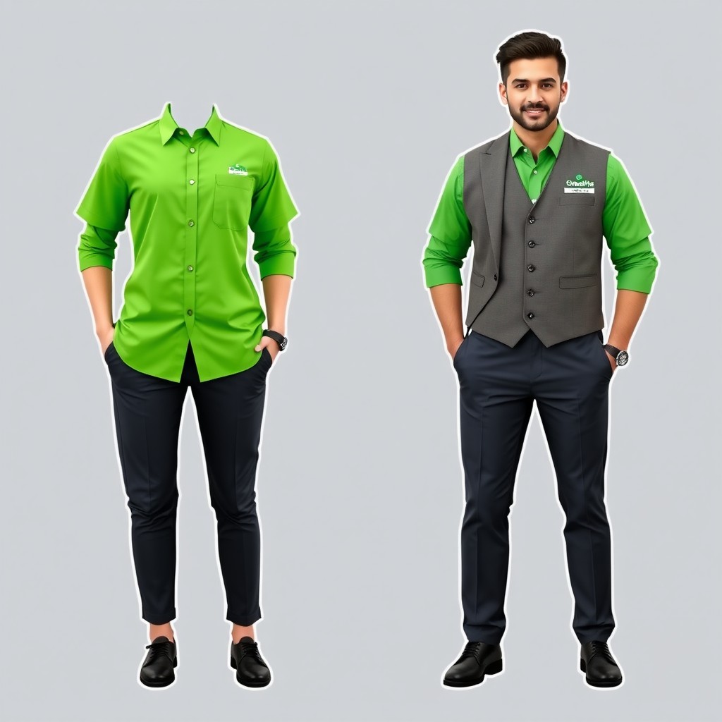 A professional and modern company uniform design for GreenBites Food Manufacturing managers