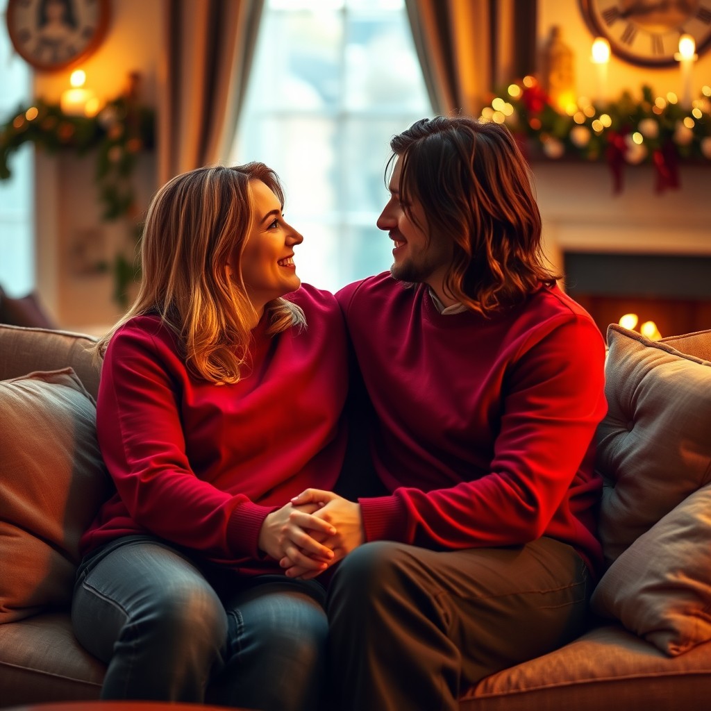 A romantic and intimate moment between two adults, showcasing their deep emotional connection