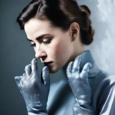 She shivered as she put on the glove, feeling an icy touch on her thumb.