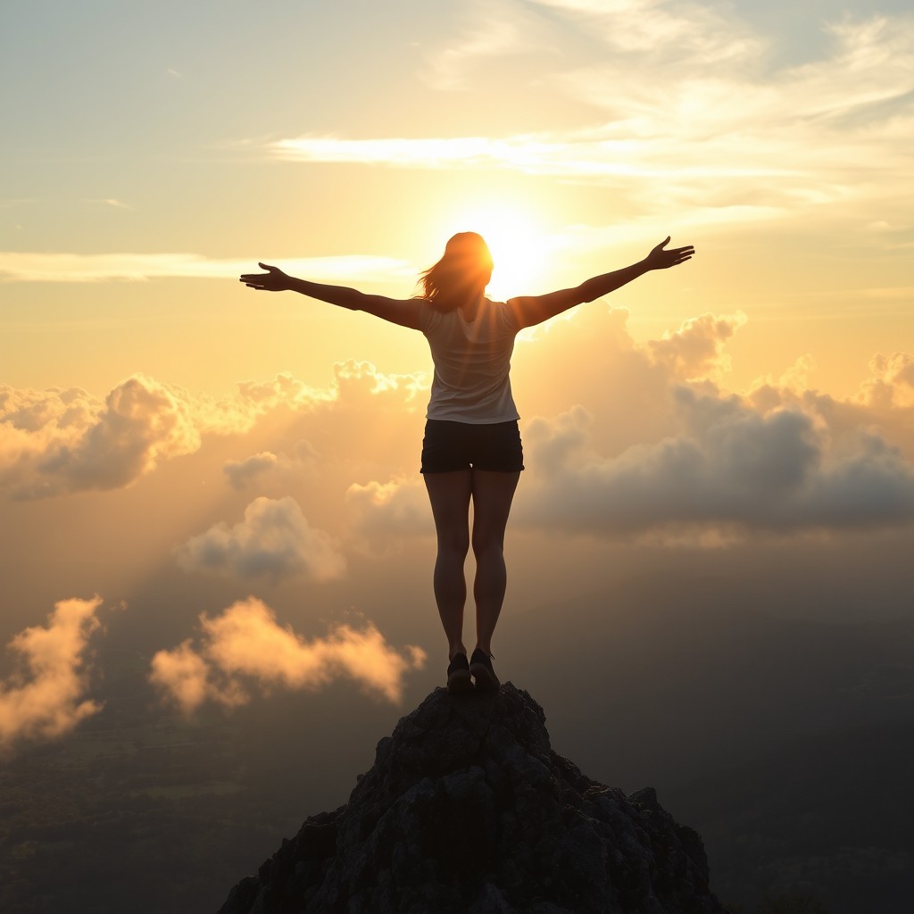 A serene and uplifting scene portraying the concept of grace and overcoming challenges