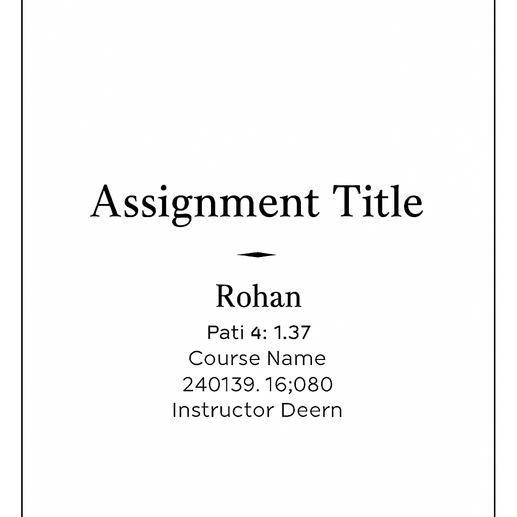 Stunning Assignment Cover Page Design