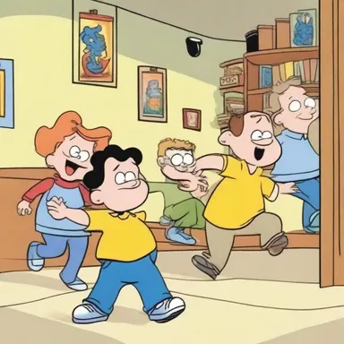 In the cartoon series, the characters always act in lockstep, following the same predictable routines.