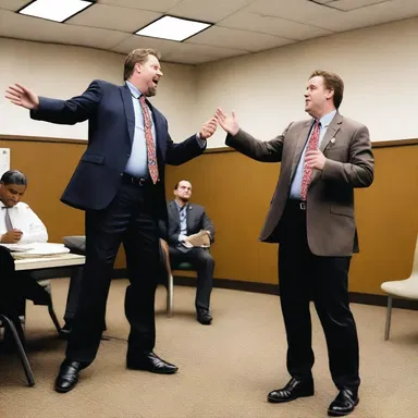 The comedian made a lighthearted joke about office employees moving in lockstep during staff meetings.