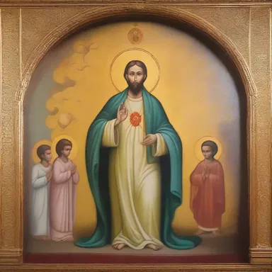 The painting in the church serves as a tribute to the divine power of faith.