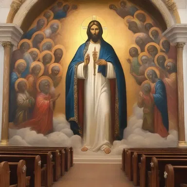 The painting in the church serves as a tribute to the divine power of faith.