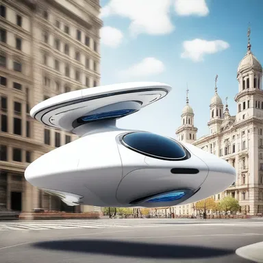 In the distant future, people zoom around in sleek droshkies, powered by anti-gravity technology.