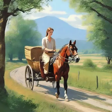 The novel described a scene where the protagonist took a romantic ride in a beautiful droshky through the countryside.