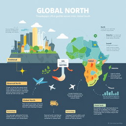 An infographic illustrating the interdependence between the Global North and Global South