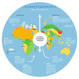 An infographic illustrating the interdependence between the Global North and Global South