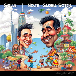 A caricature depicting the interdependence between the Global North and Global South