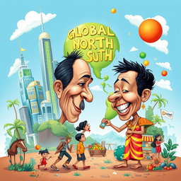 A caricature depicting the interdependence between the Global North and Global South