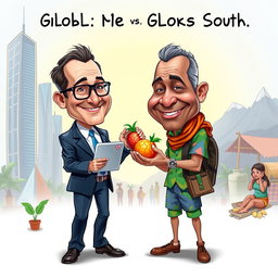 A caricature representing the mutual dependence between the Global North and Global South