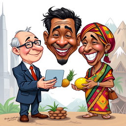 A caricature representing the mutual dependence between the Global North and Global South