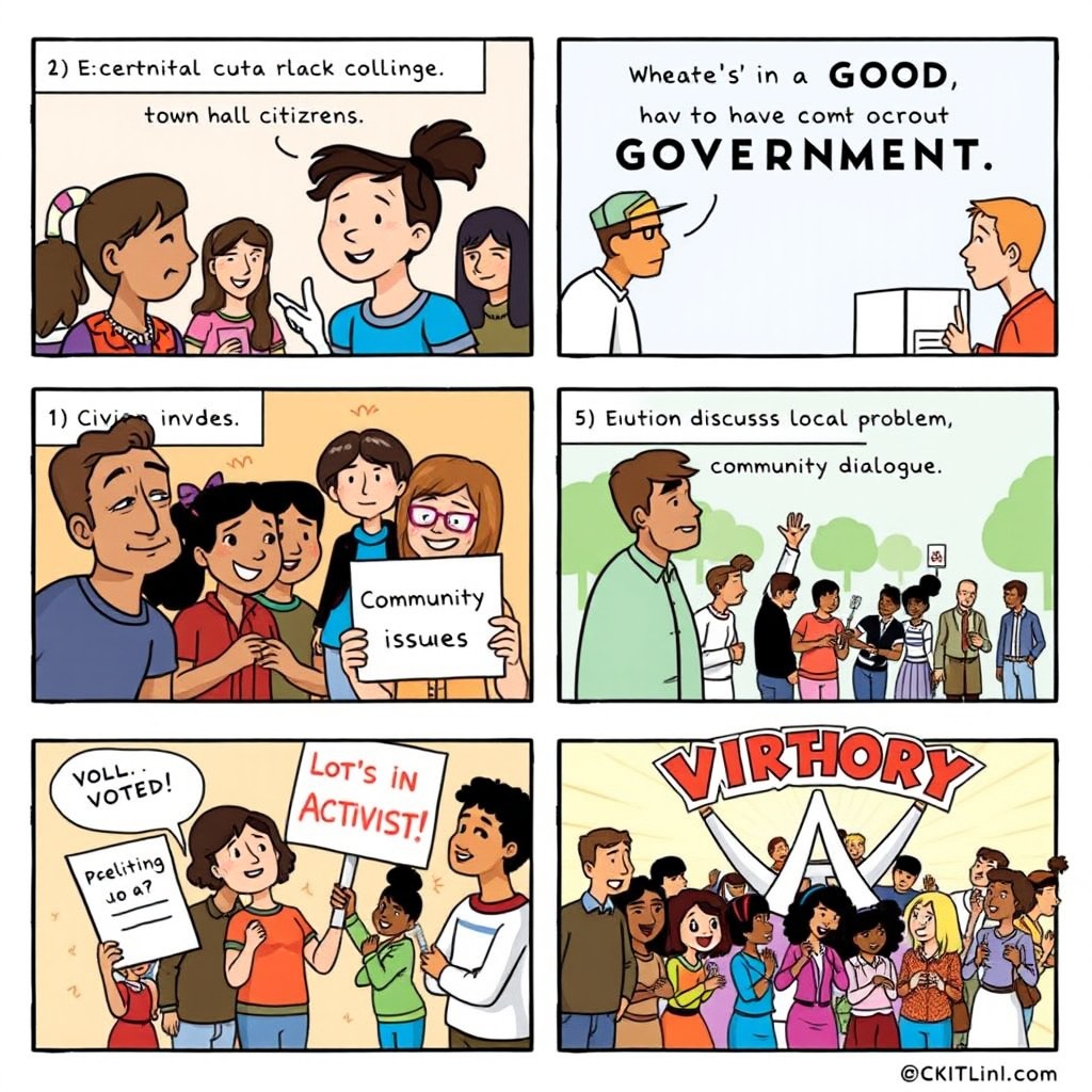 A six-panel comic strip illustrating the importance of citizens in having a good government