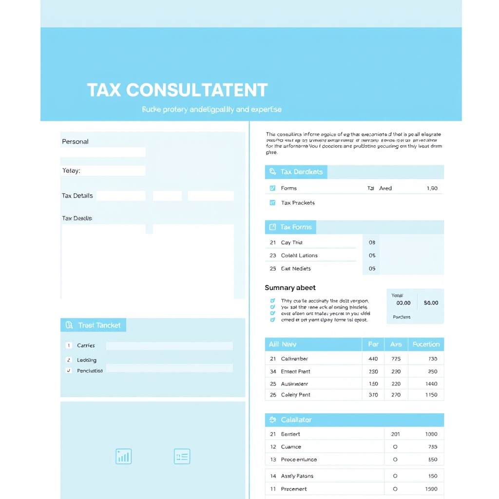 A sleek and professional tax consultant template design