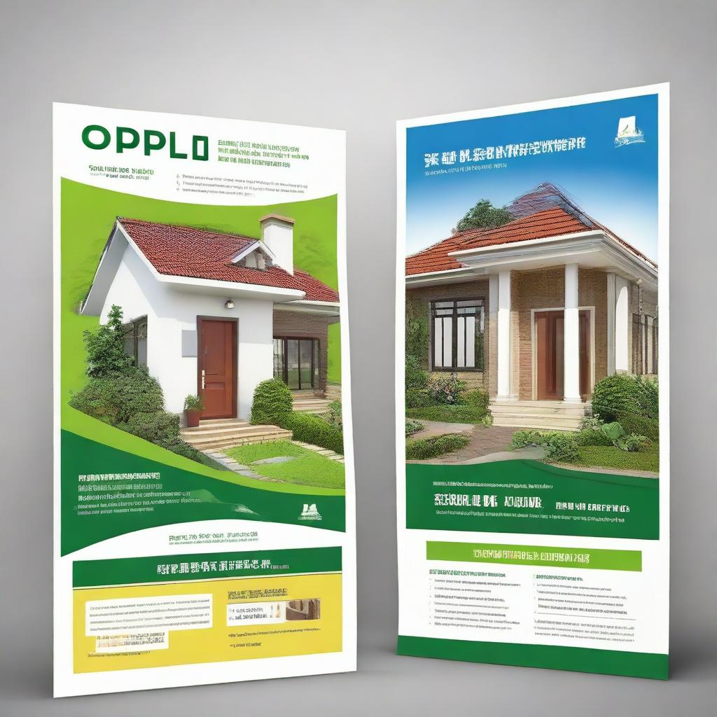 Design an appealing poster for real estate open plots, showcasing a price of 18500 with an option for 50% bank loan. The poster should include visuals of the plots, information about the price and loan, and a call to action.