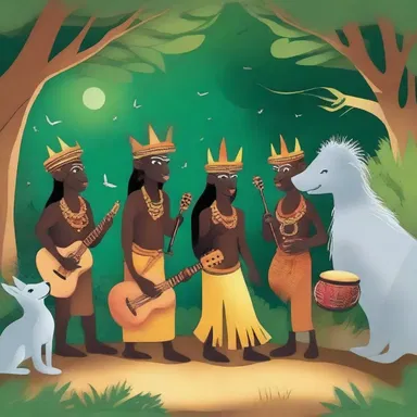 In the magical realm, the mystical creatures would gather for a kwela celebration guided by enchanting melodies.