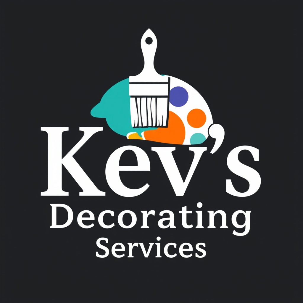 A modern and sleek logo for 'Kev's Decorating Services'