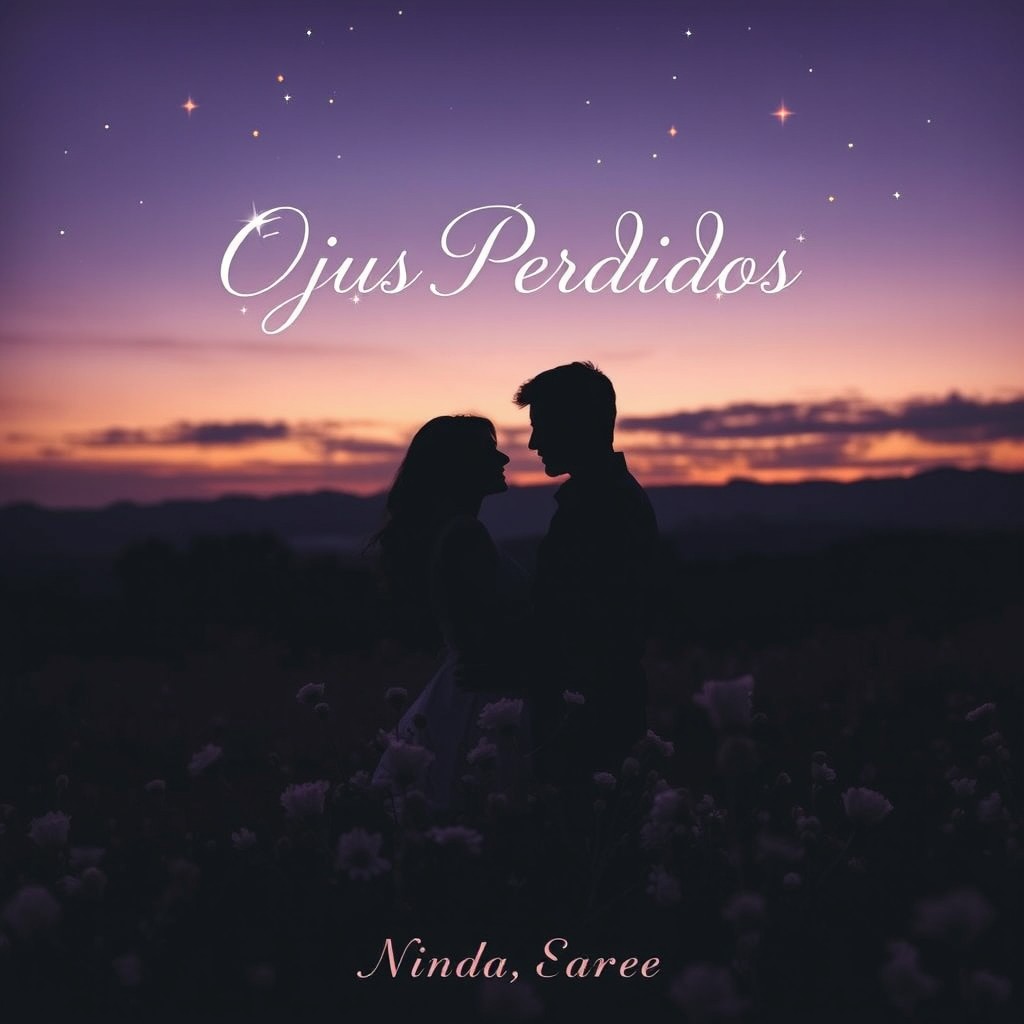 A captivating book cover for a romance novel titled 'Ojos Perdidos'