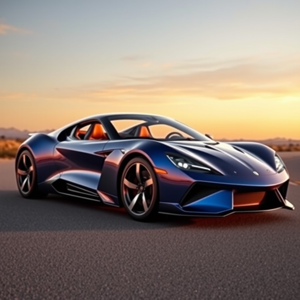 An elegant sports car that combines the luxurious features of high-end vehicles with the muscular design of muscle cars