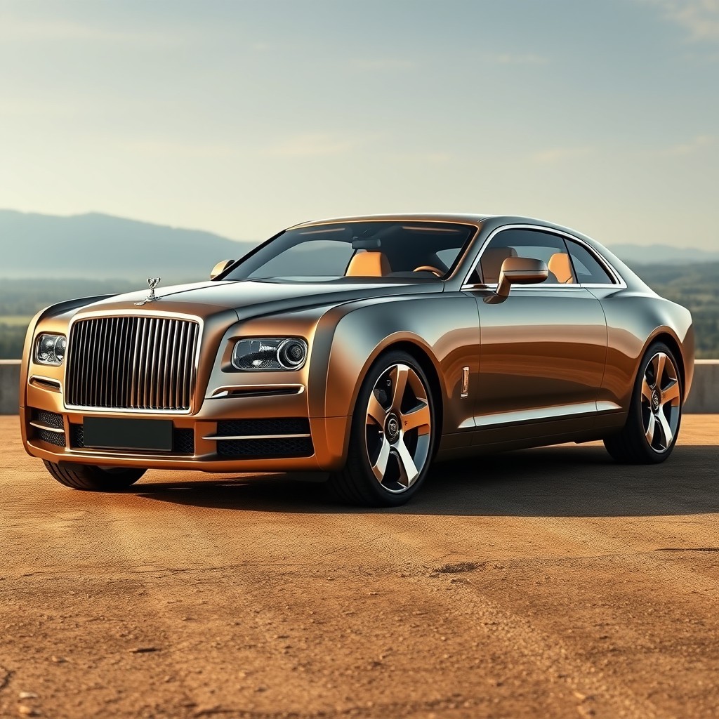 A custom-designed car that merges elements from Bentley, Rolls Royce, and the classic VAZ Lada 2106