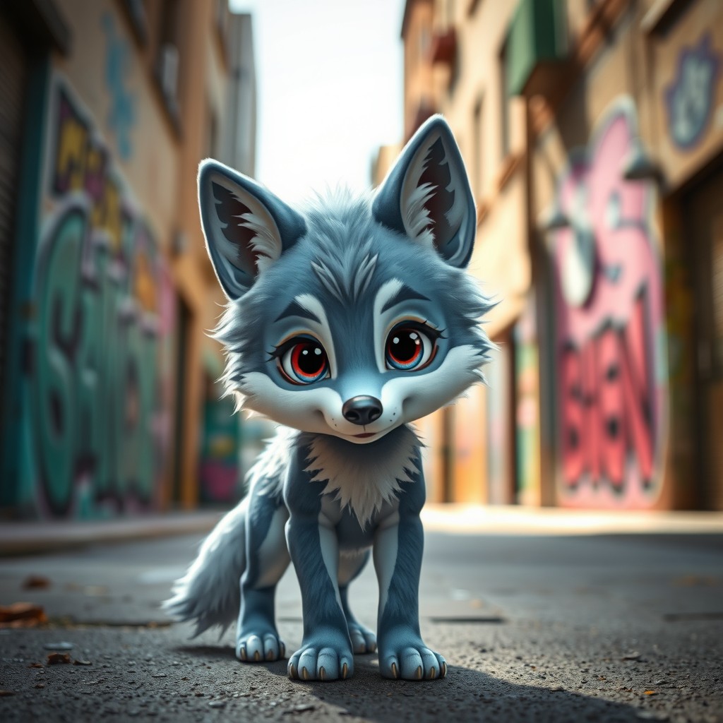 A tiny wolf girl, abandoned on the street on her 18th birthday, standing at 4ft tall