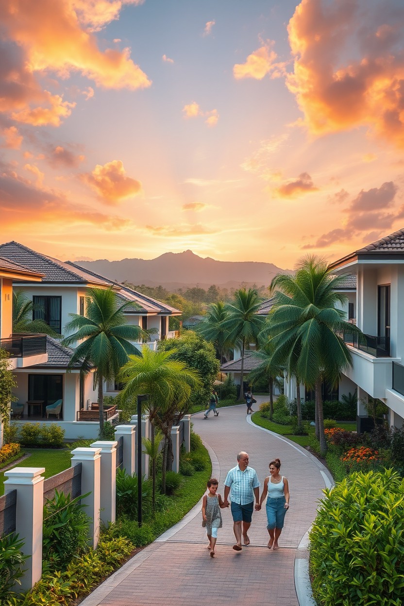 A serene and inviting landscape of a thriving Thai real estate market