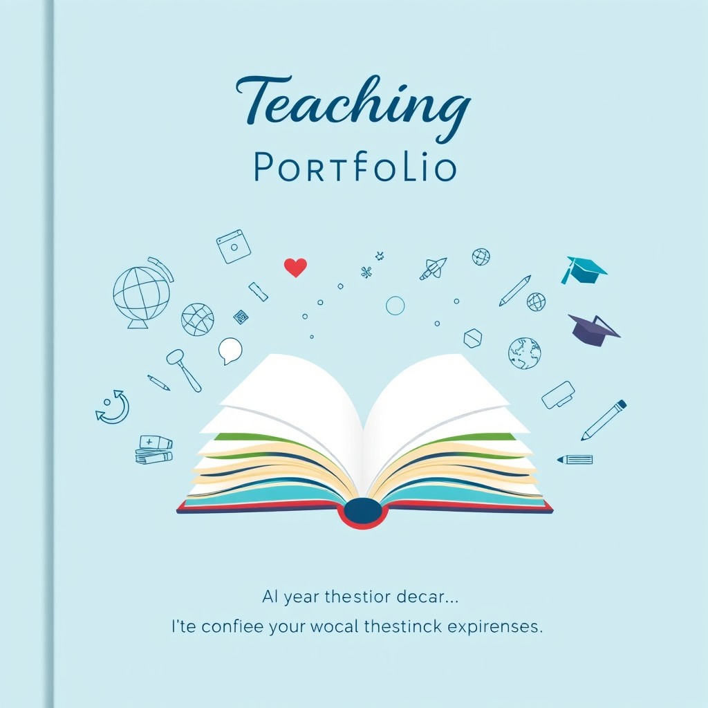 A visually appealing and professional cover design for a teaching portfolio