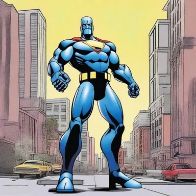 As the superhero battled the villain, he realized that the imposter was actually a robot created to collect imposts from the city's inhabitants.