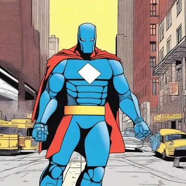 As the superhero battled the villain, he realized that the imposter was actually a robot created to collect imposts from the city's inhabitants.