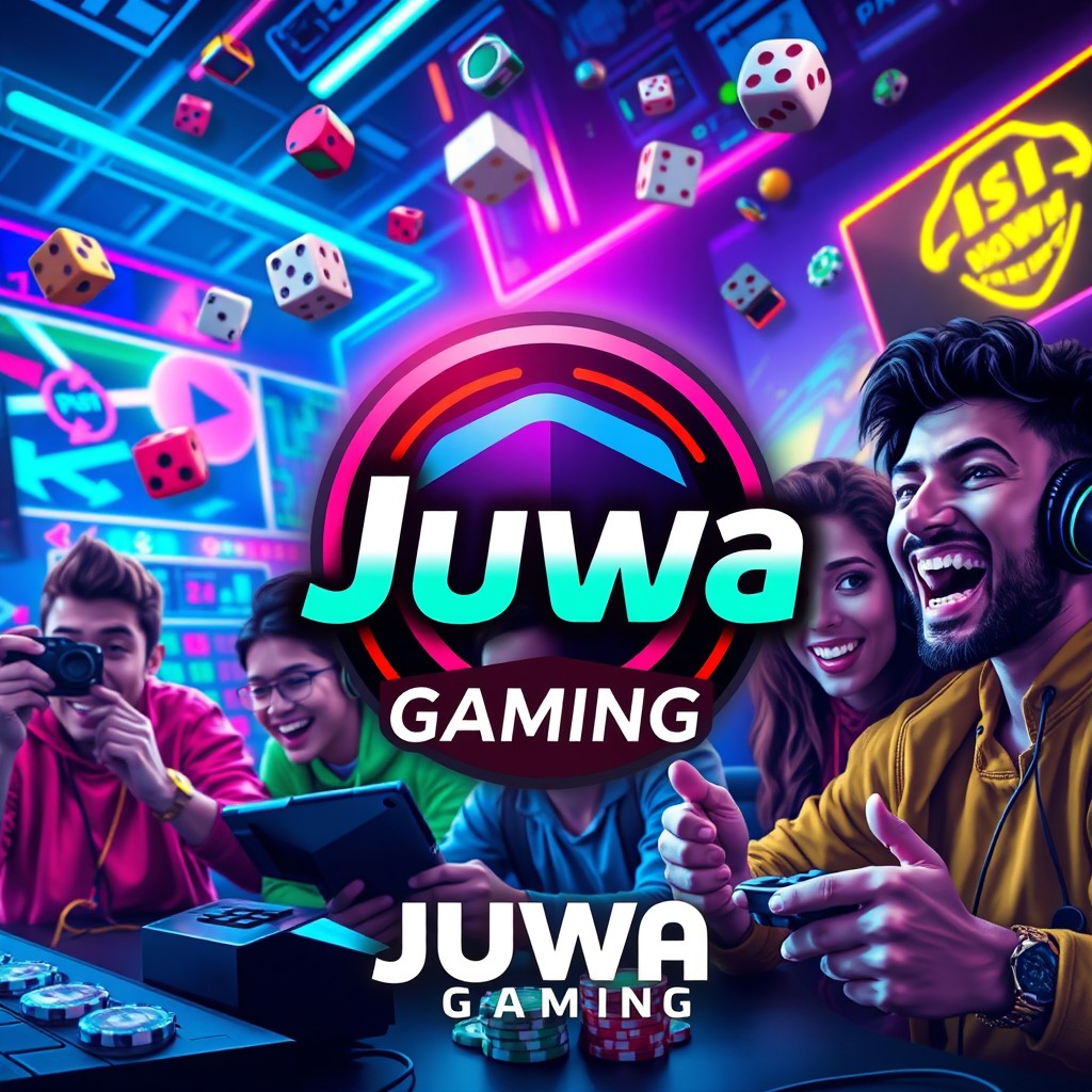 A highly detailed and vibrant representation of Juwa Gaming's logo and branding elements